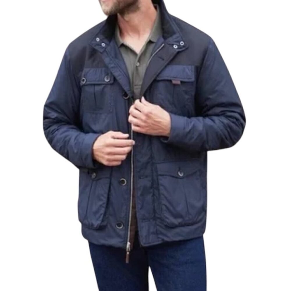 NEW UNTUCKit Men's Jacket Navy Blue Rodier Coat Lightweight Nylon size XL